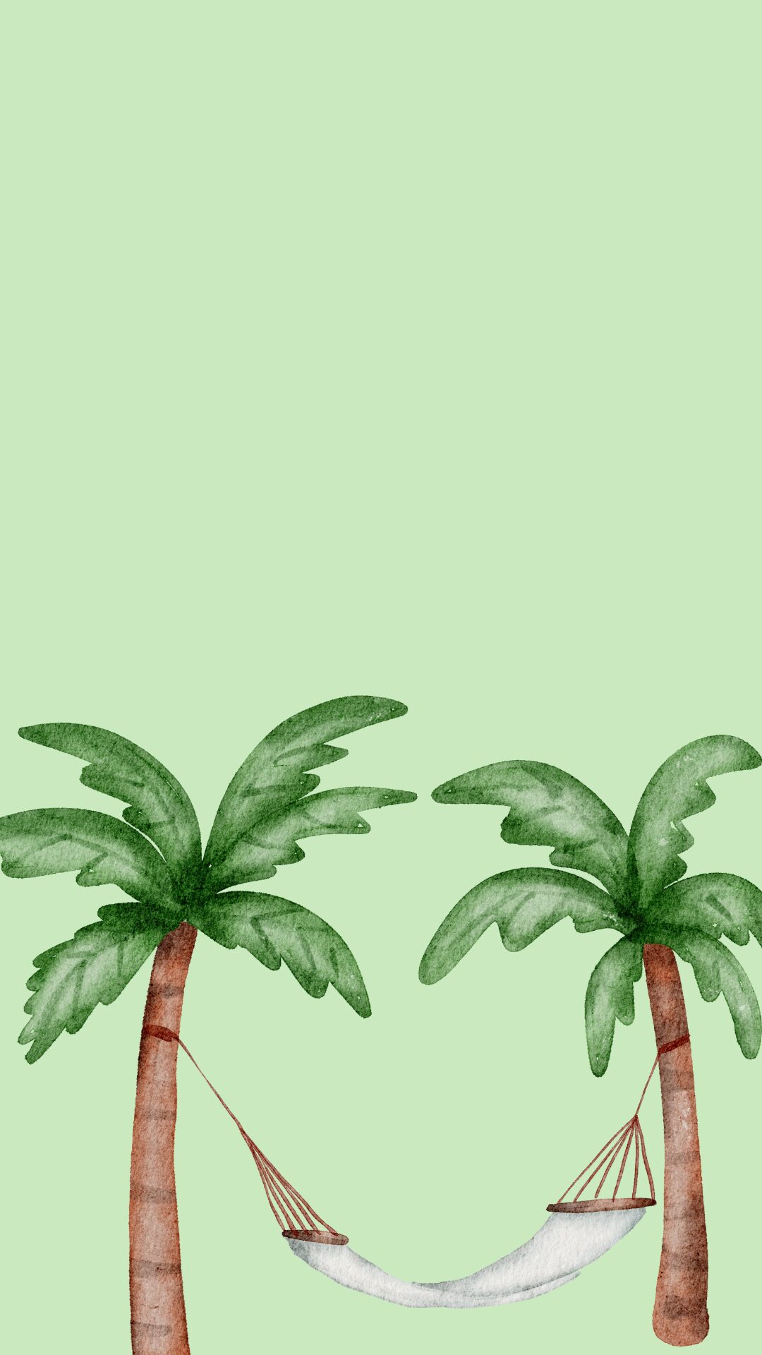 Free green phone wallpaper with coconut trees