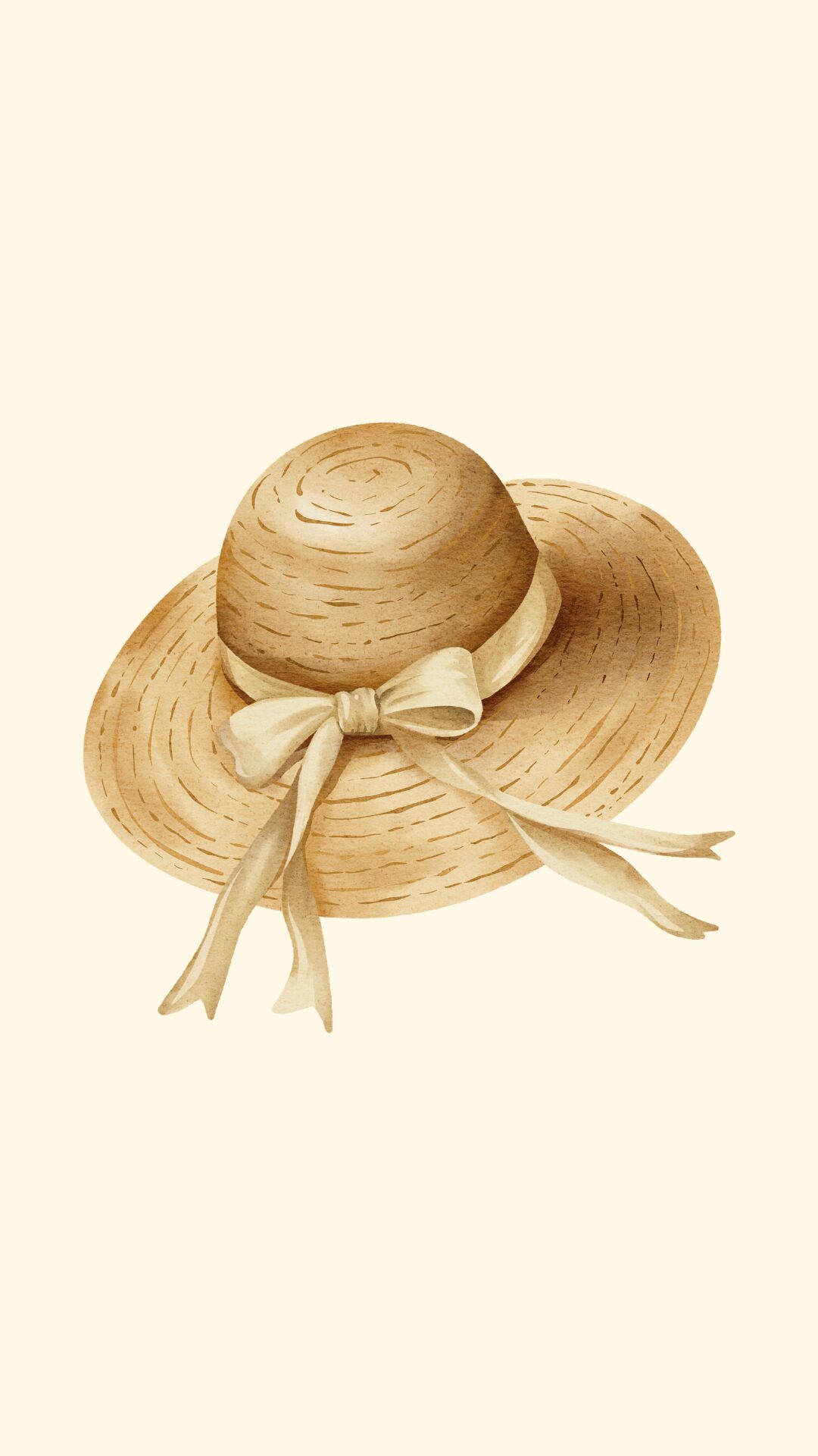 Free beige phone wallpaper with summer hat