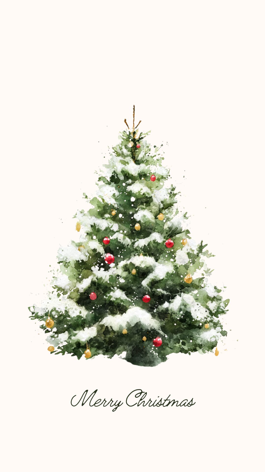 Free Christmas tree phone wallpaper with text