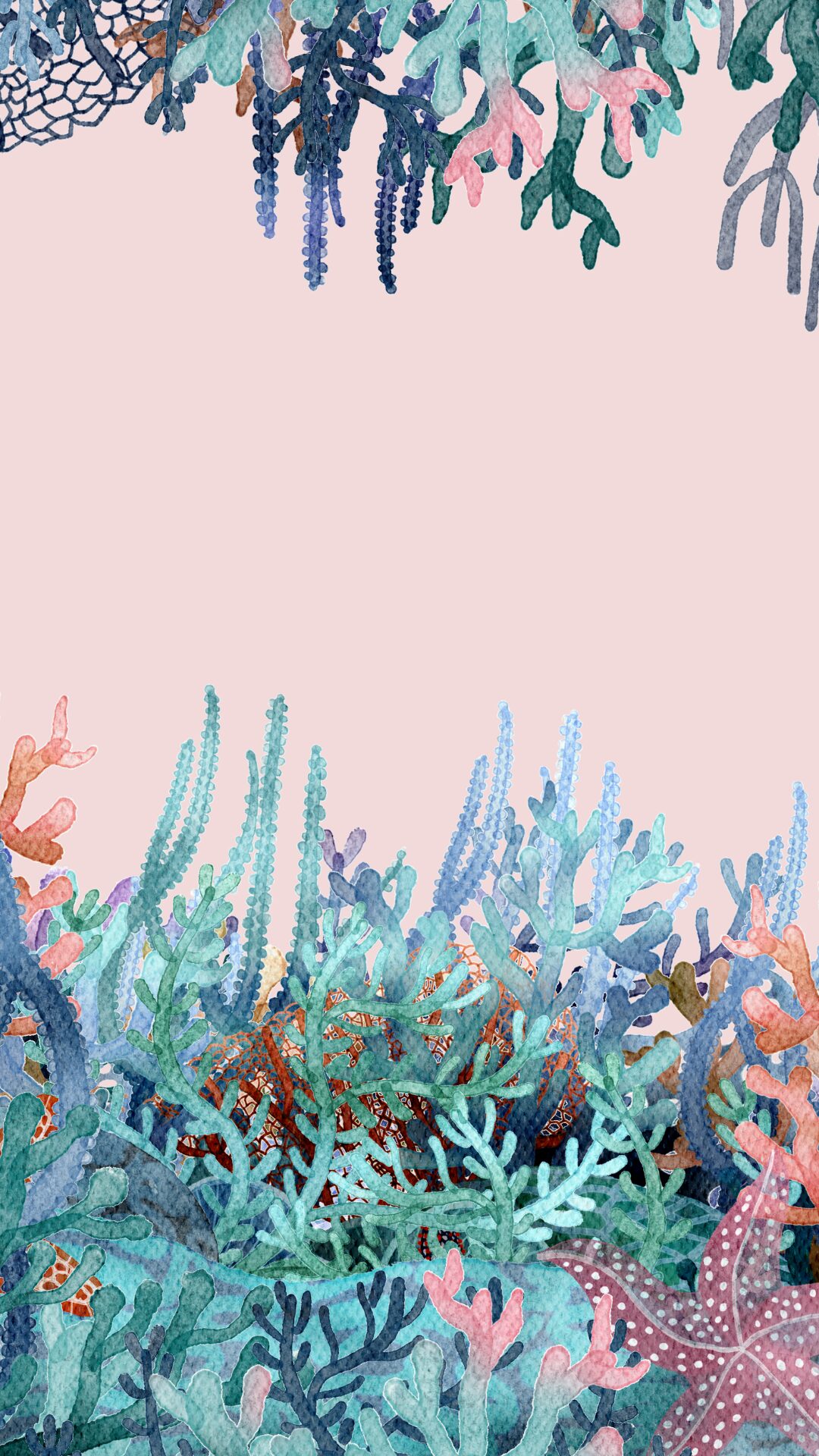 Free pink phone wallpaper with coral reefs