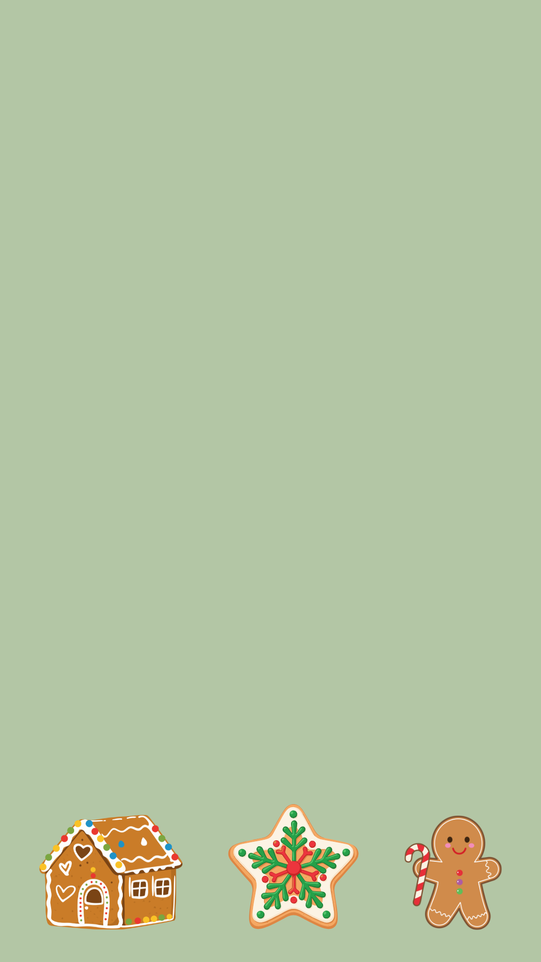 Free Christmas phone wallpaper with gingerbread cookies