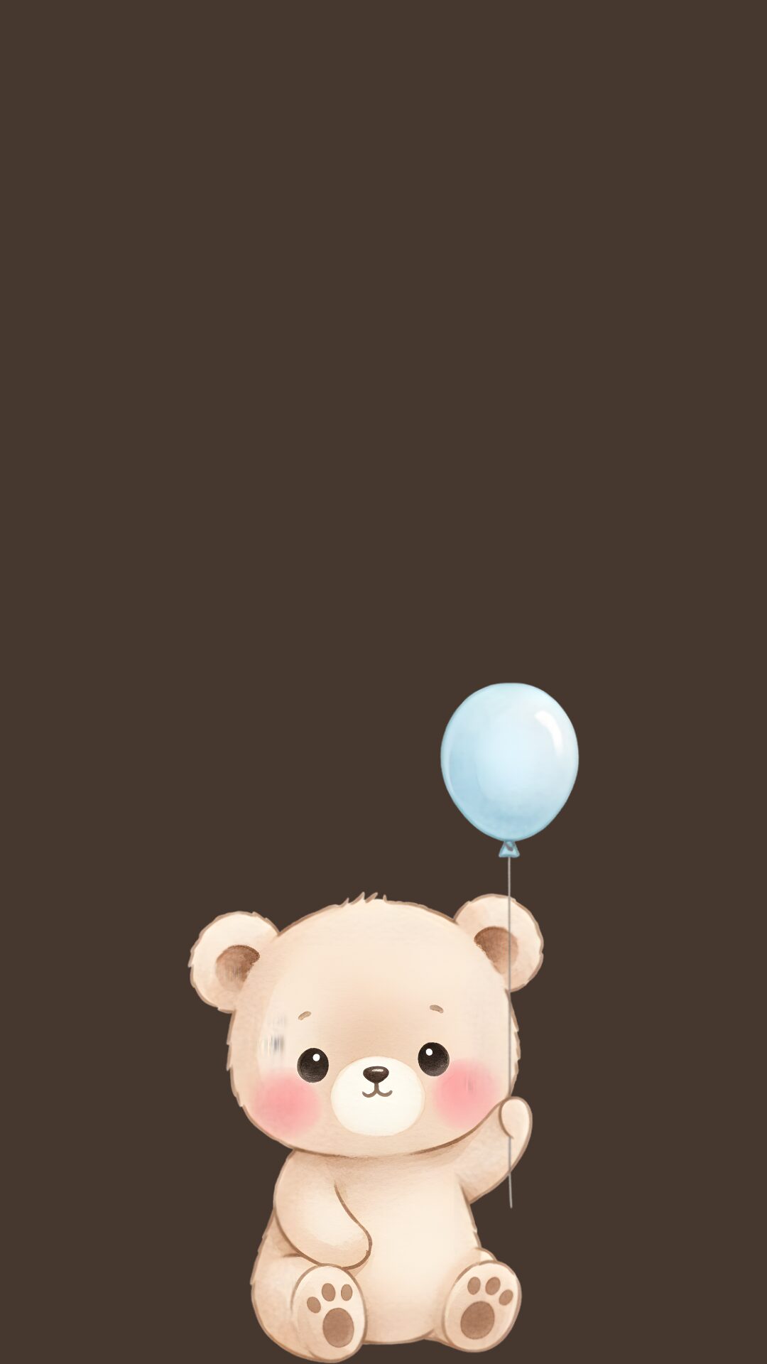 Free phone wallpaper with bear holding a balloon