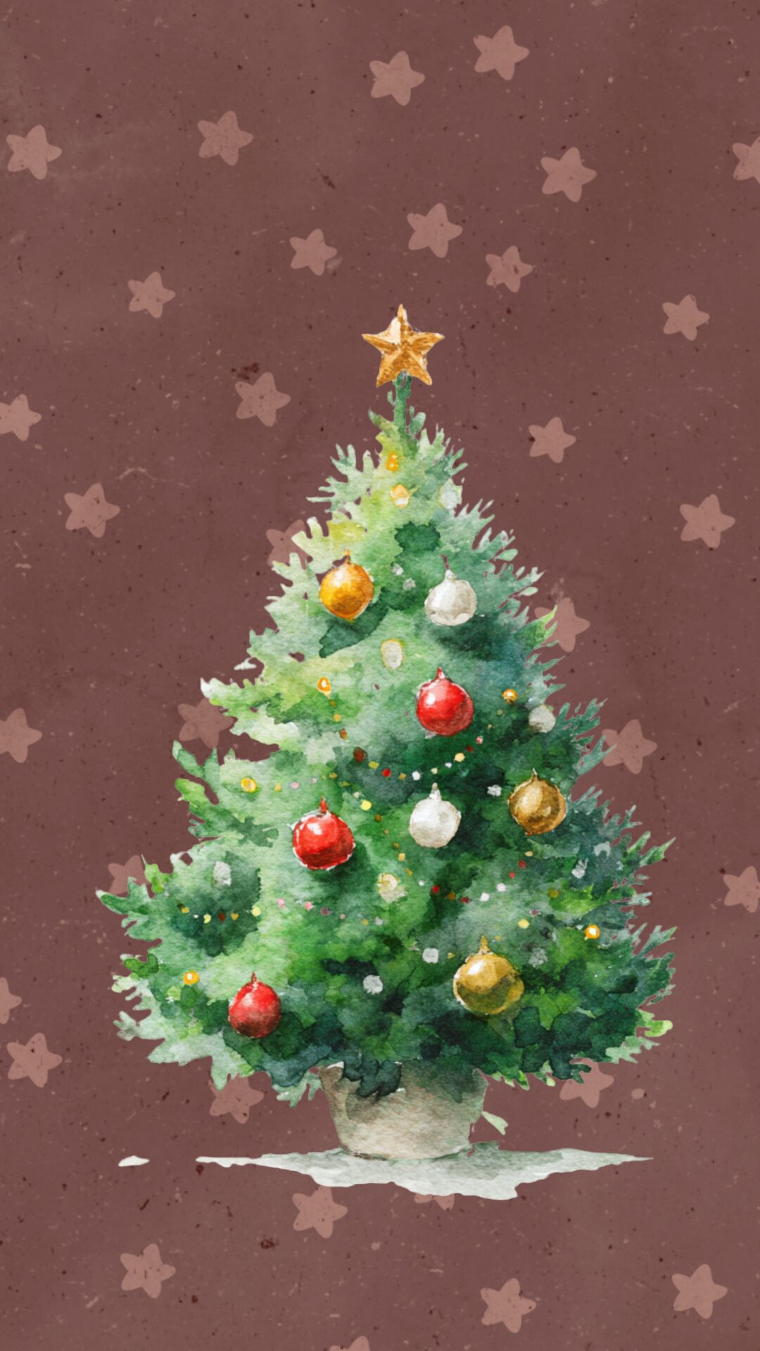 Free christmas phone wallpaper with decorated tree