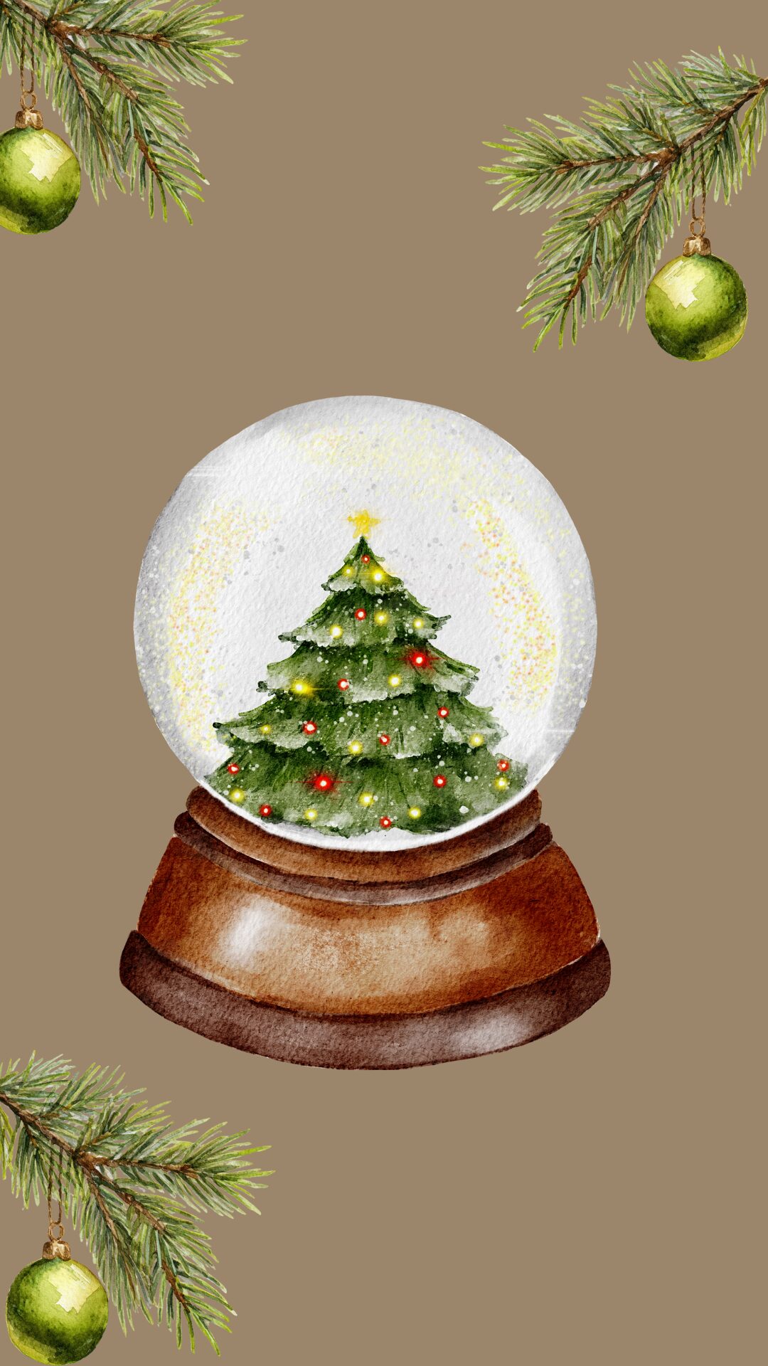 Free christmas phone wallpaper with snow globe