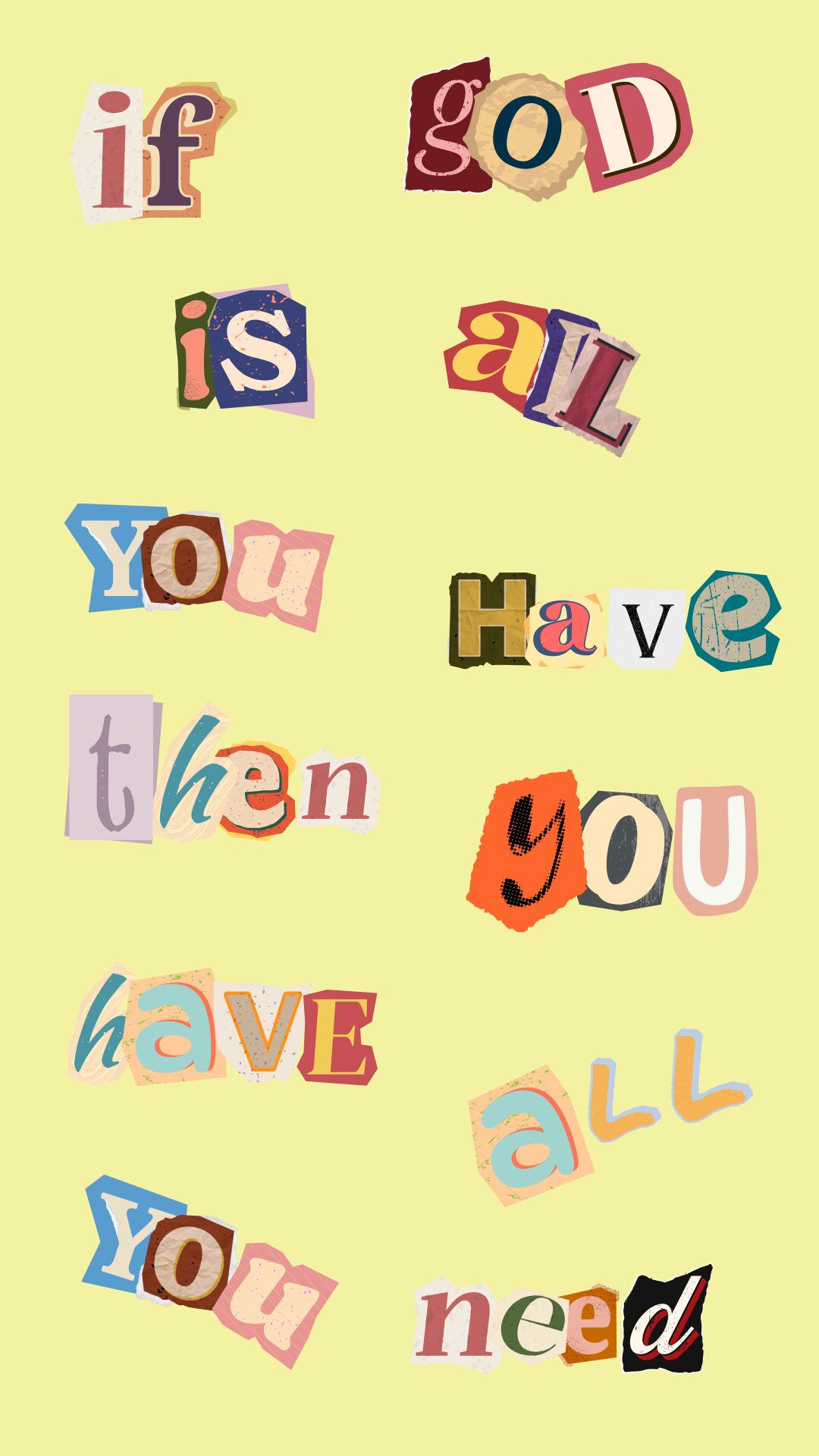 Free phone wallpaper with cut out letters