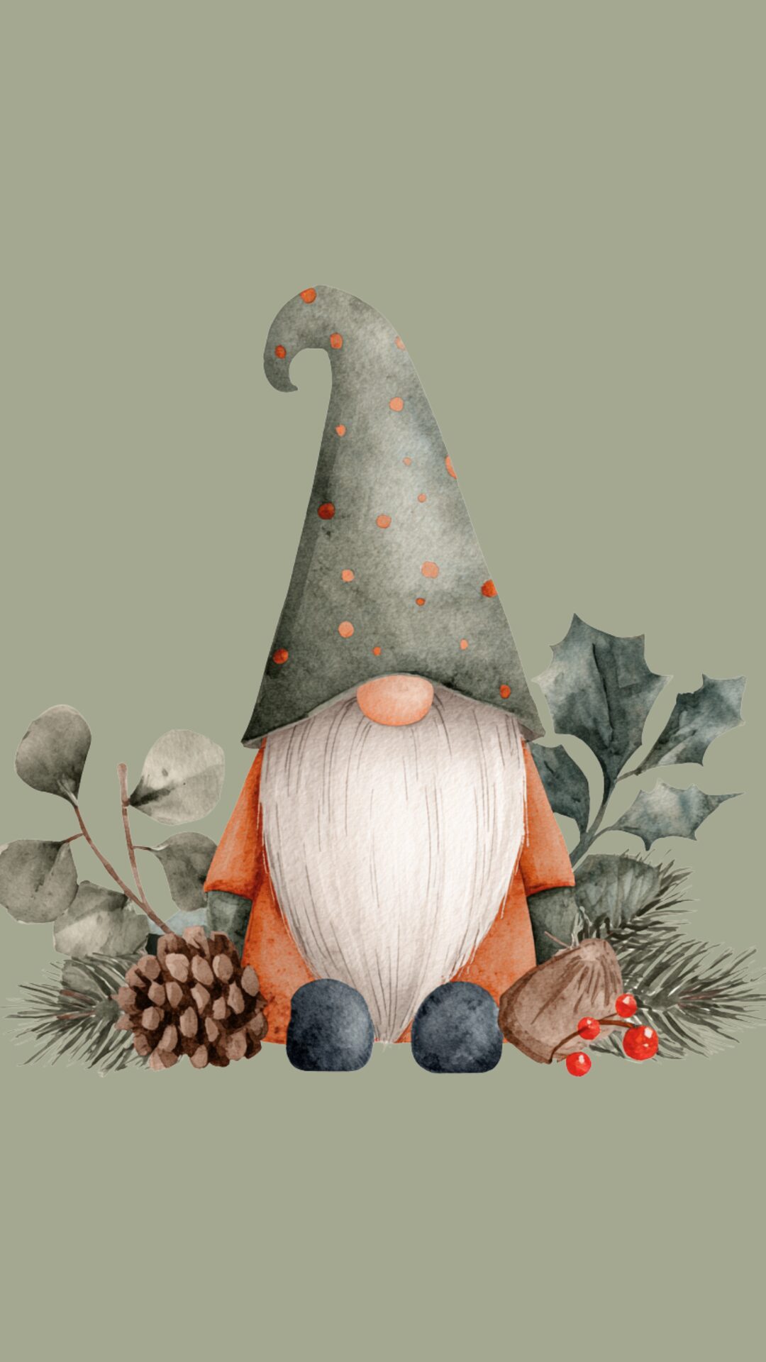 Free phone wallpaper with winter gnome