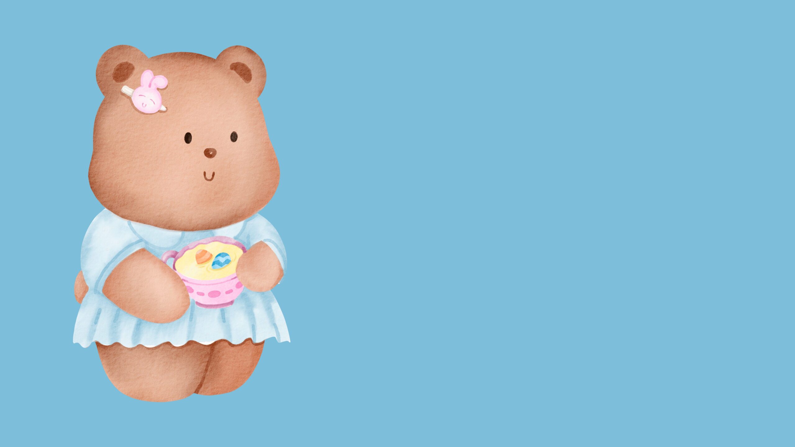 Free blue macbook wallpaper with bear