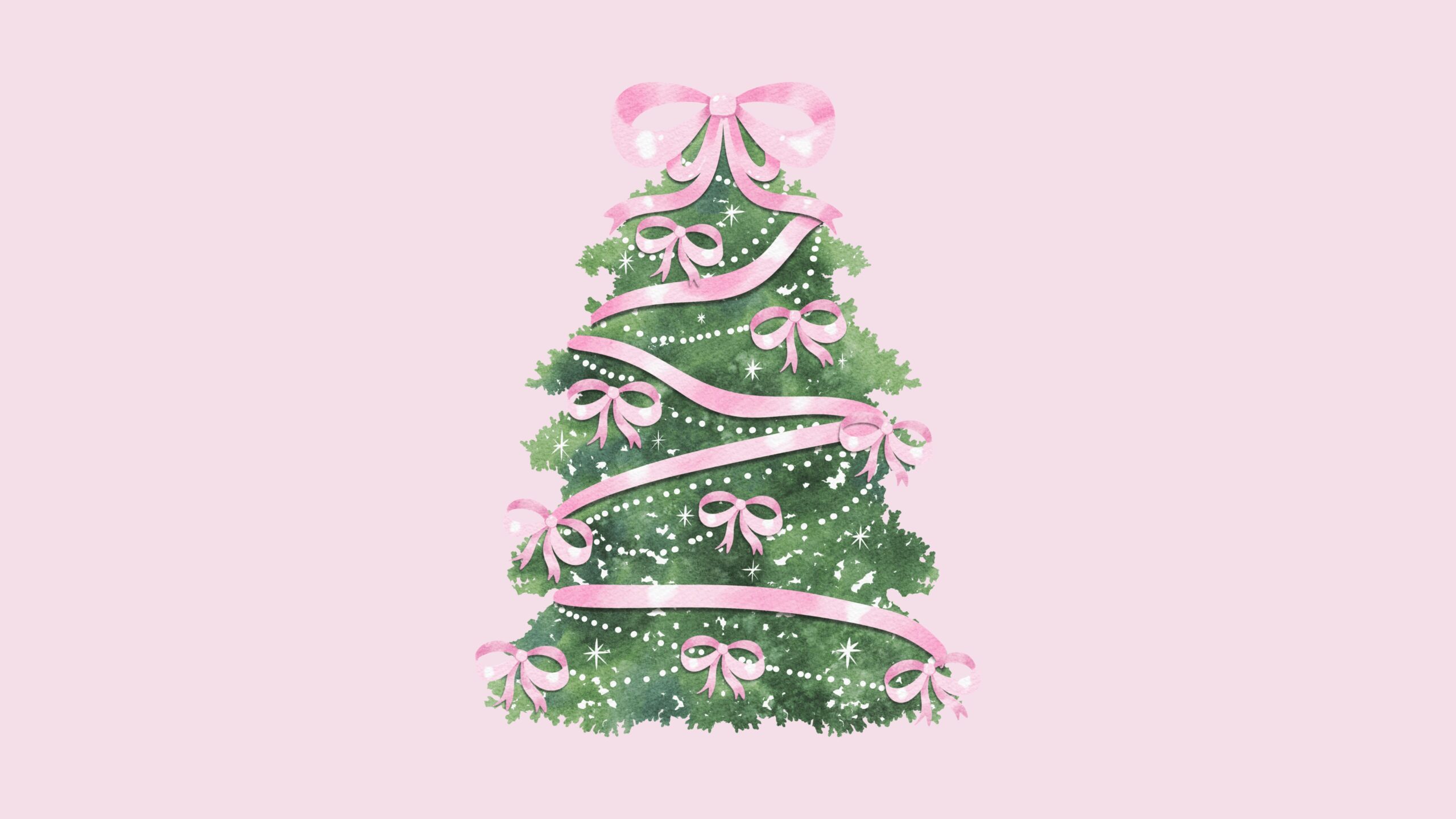 Free pink macbook wallpaper with christmas tree